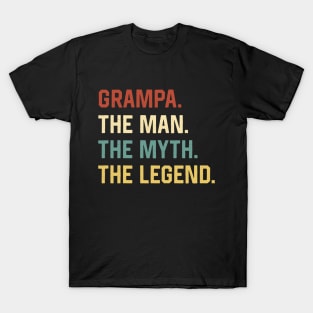 Fathers Day Shirt The Man Myth Legend Grampa Papa Gift T-Shirt